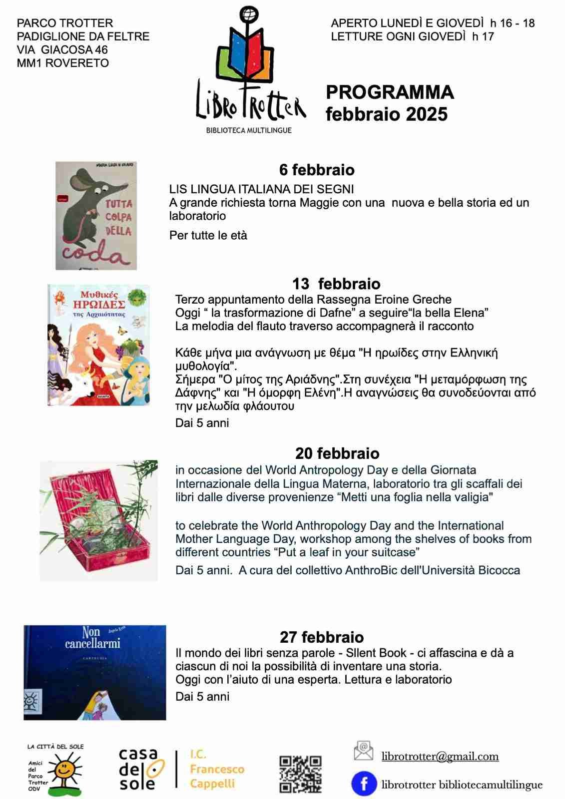 PROGRAMMA DEGLI INCONTRI DI FEBBRAIO 2025