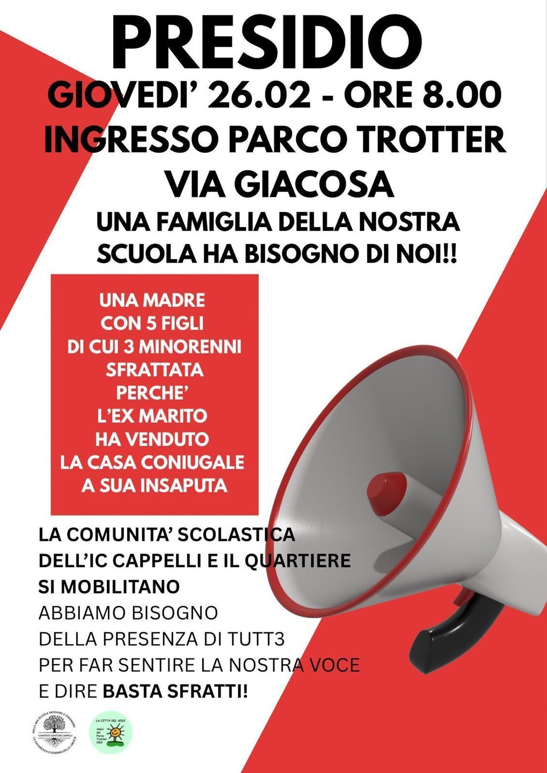 PRESIDIO ANTISGOMBERO AL TROTTER